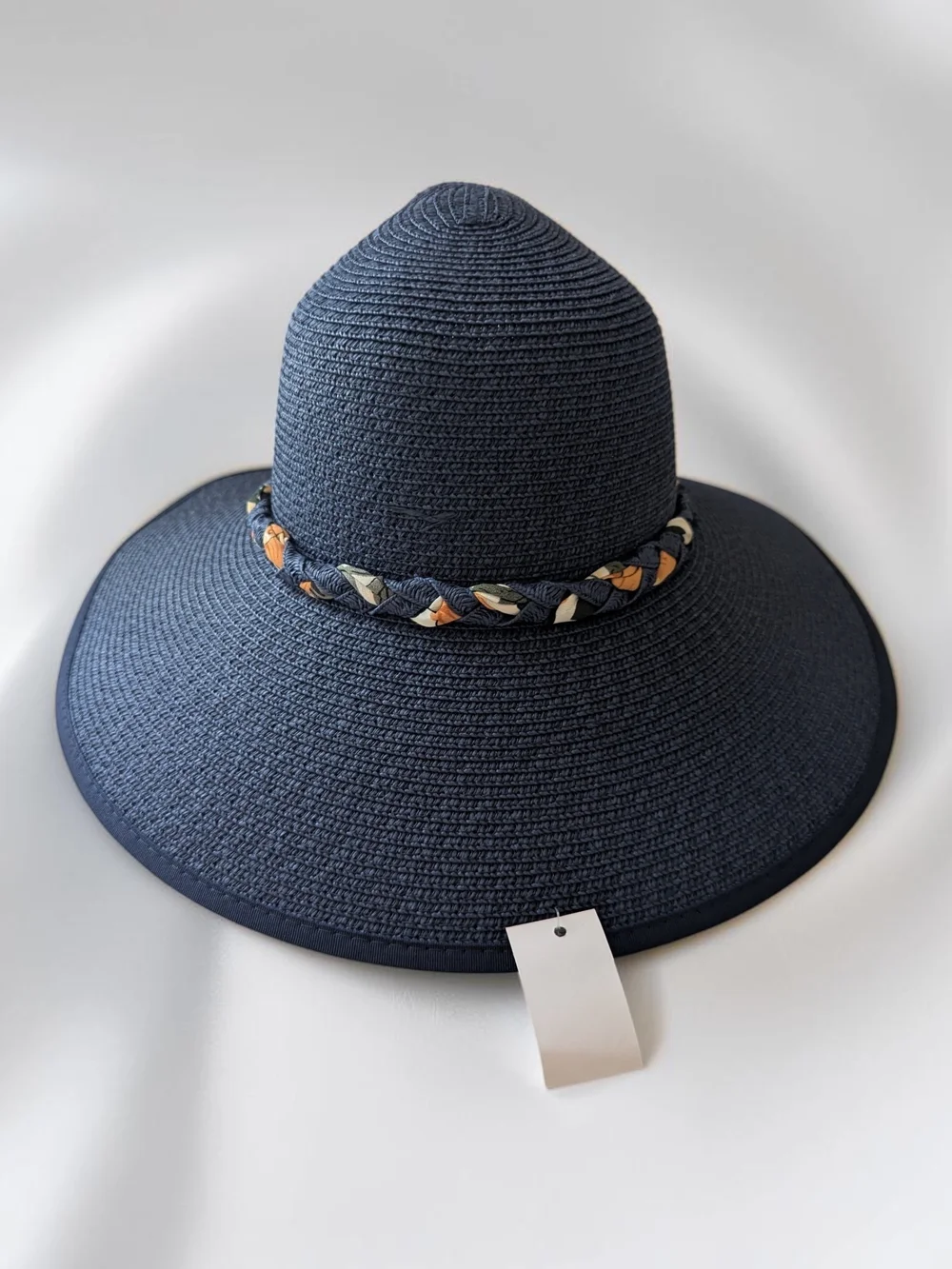 Women's Roll Up Straw Sun Visor Wide Brim Packable Beach Hat With Floral Bow